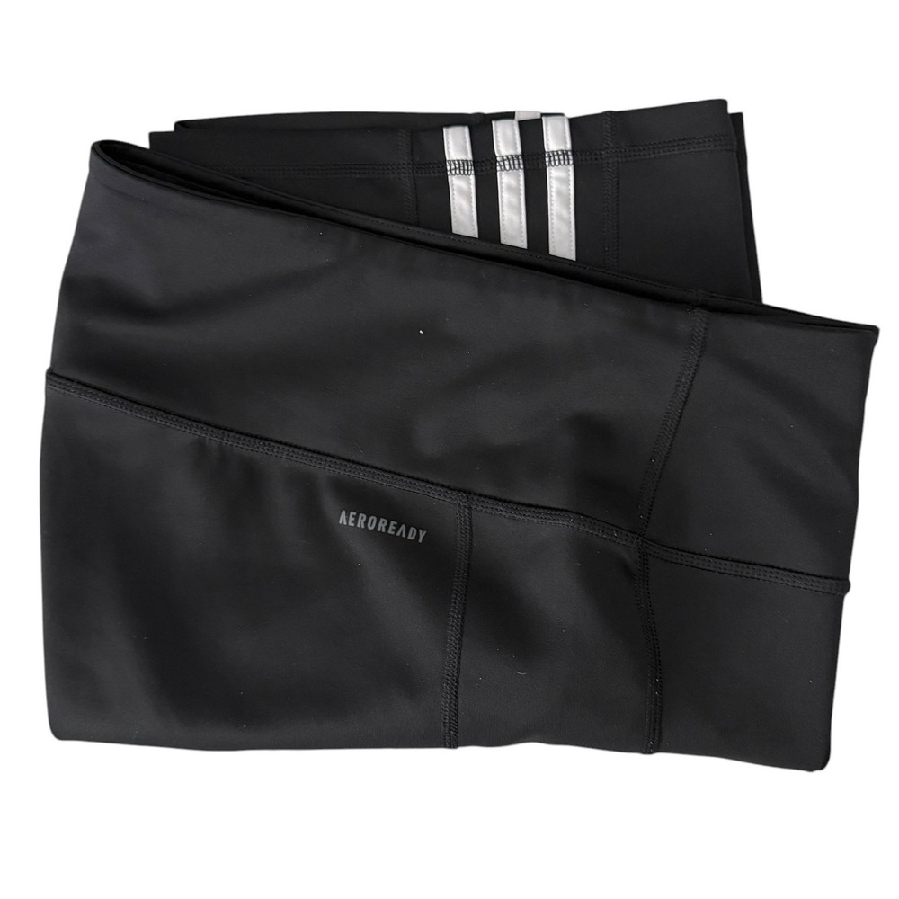 Adidas AeroReady Training Shorts Womens XL Black Athletic 3-Stripe Primegreen - Picture 14 of 14